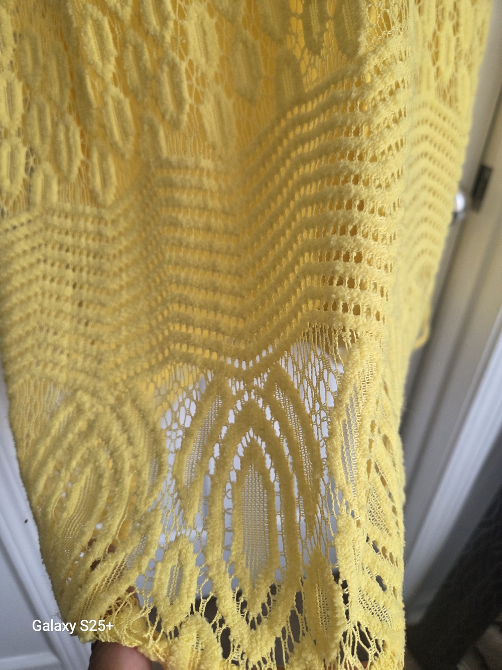 Sharagano Yellow Lace Sleeveless Midi Dress - Picture 4 of 4